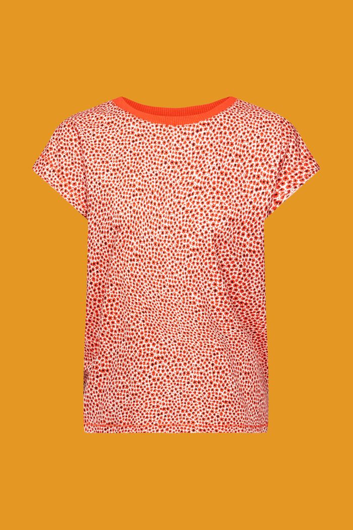 Ärmelloses T-Shirt mit floralem Allover-Muster, ORANGE RED, detail image number 6